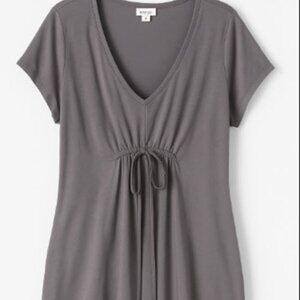 Liz Lange Maternity Top XL Gray Short Sleeve V-Neck Tunic